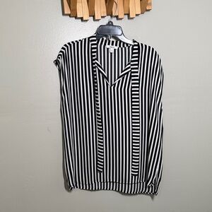 Bar III Monochrome Striped Blouse
